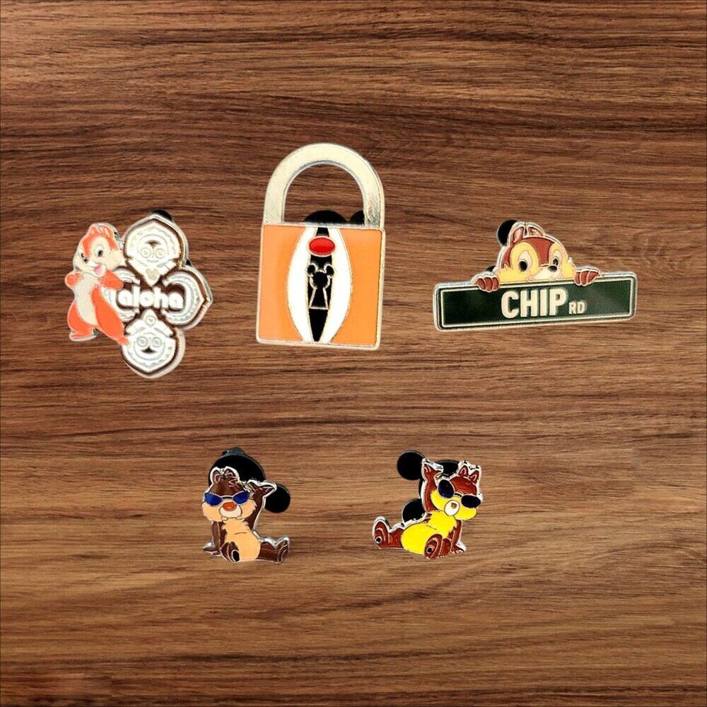 5 Chip and Dale Disney Parks Trading Pins, Plus 2 Bonus Pins